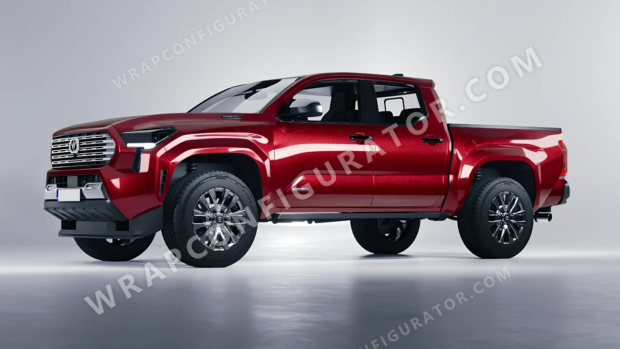 Red Toyota Tacoma 2024 wrapped in Colourshield PPF by HyperPro Cherries Red GAF06-P
