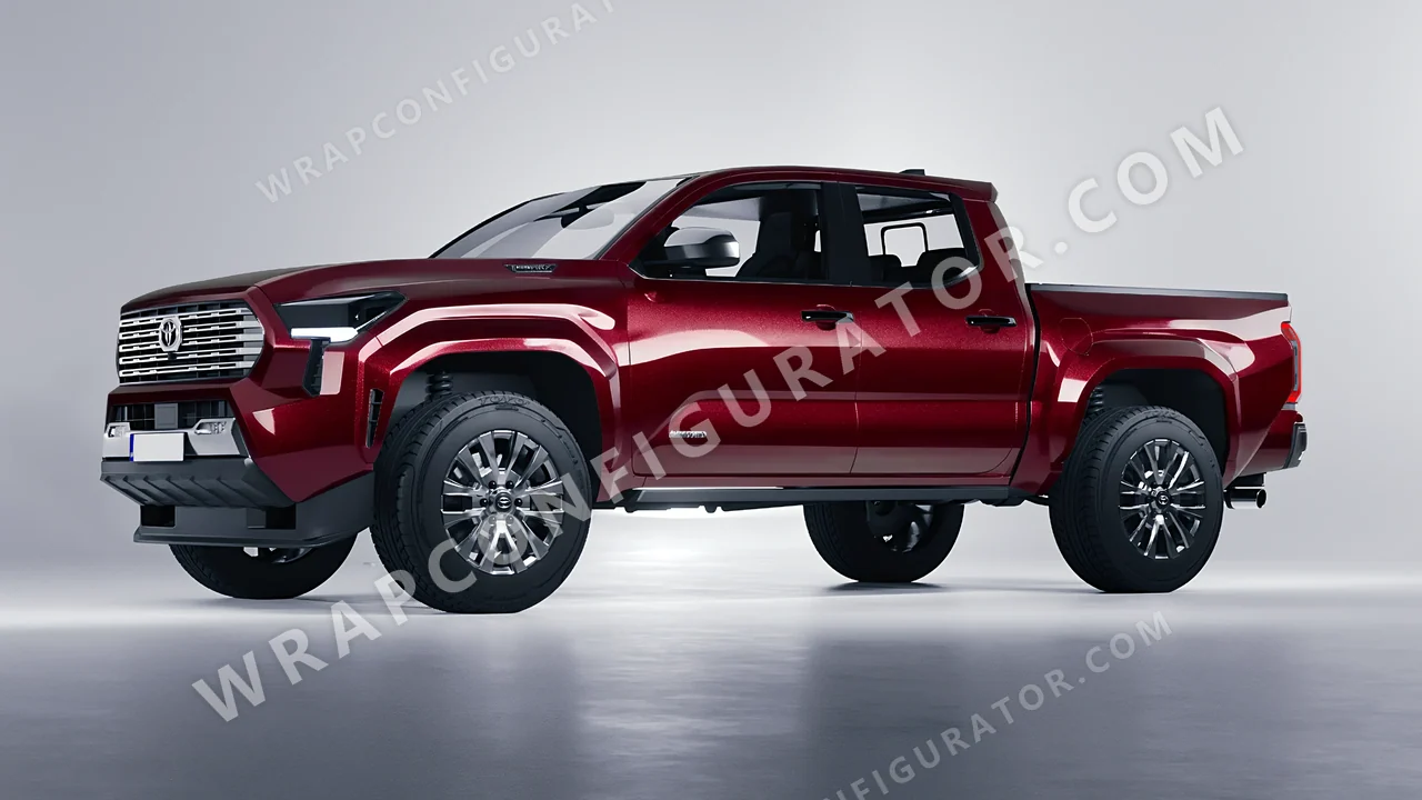 Red Toyota Tacoma 2024 wrapped in Colourshield PPF by HyperPro Dark Red GAF13-P