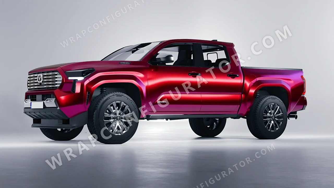 Red Toyota Tacoma 2024 wrapped in Colourshield PPF by HyperPro Ghost Red MSF28-P