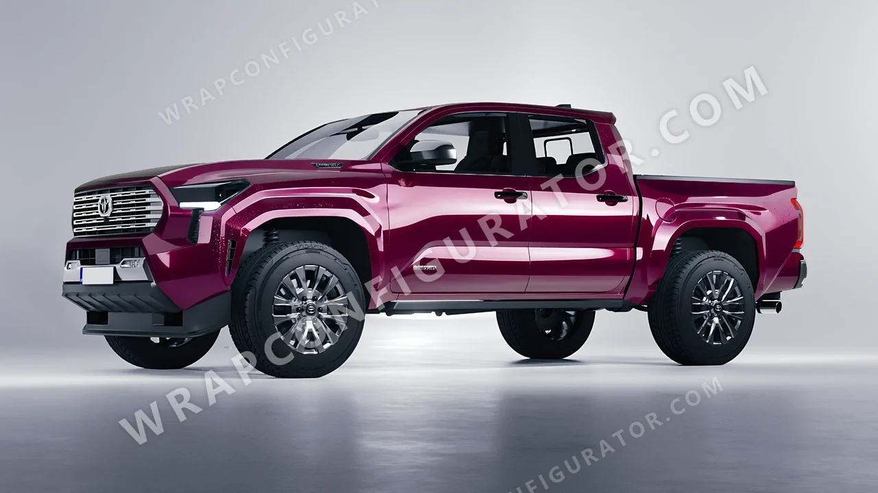 Red Toyota Tacoma 2024 wrapped in Colourshield PPF by HyperPro Ruby Star HGF61-P