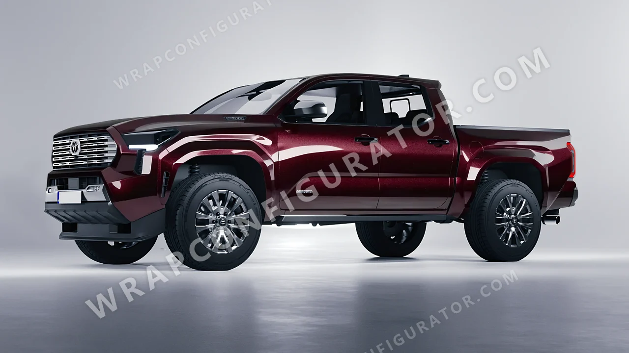Red Toyota Tacoma 2024 wrapped in Inozetek Dynamic PPF Black Cherry DPPF915