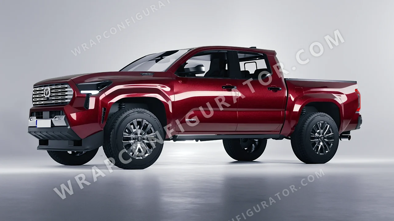 Red Toyota Tacoma 2024 wrapped in Inozetek Dynamic PPF Velvet Red DPPF945