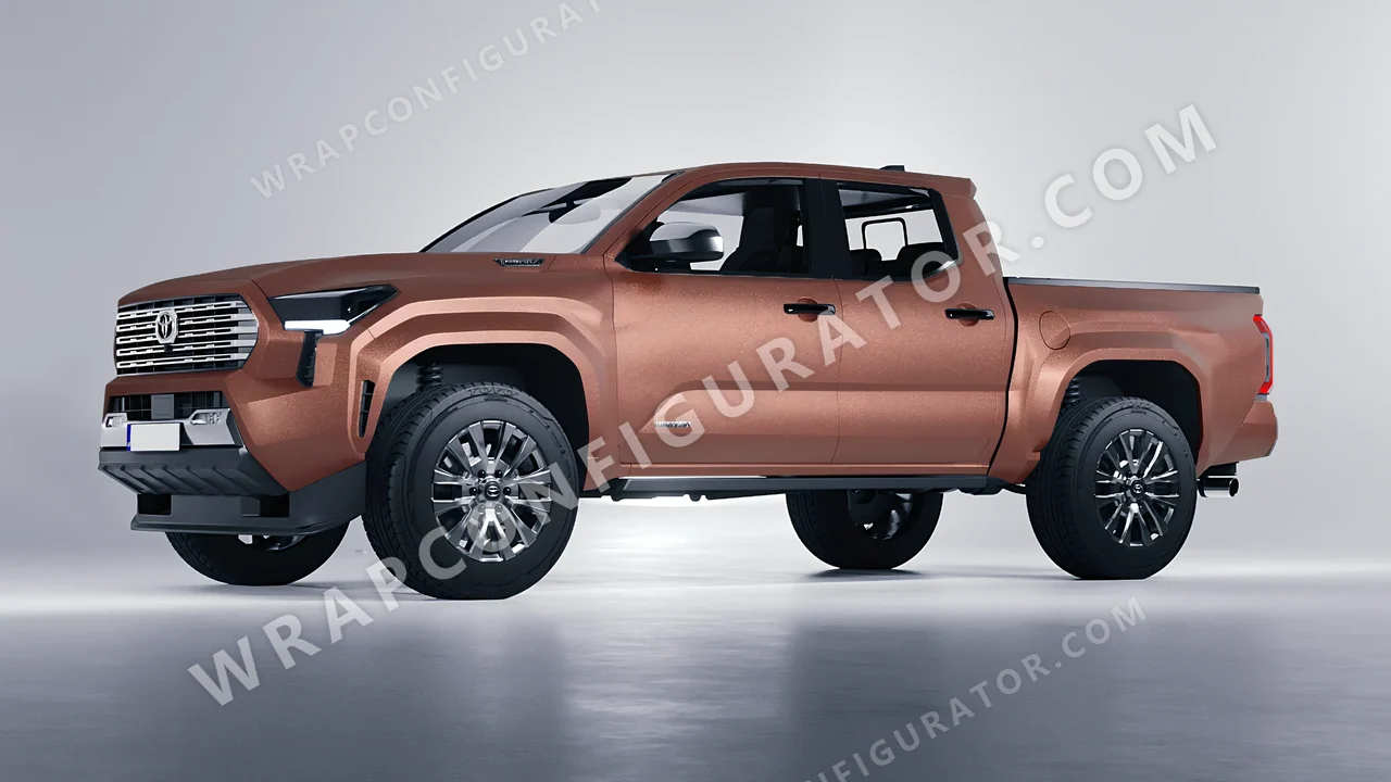 Red Toyota Tacoma 2024 wrapped in KPMF Matt Russet Red K75545