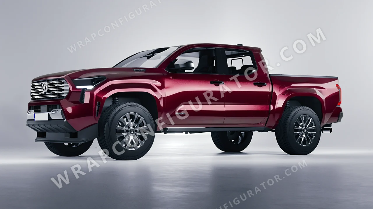 Red Toyota Tacoma 2024 wrapped in ORACAL Red Brown 970RA-369G