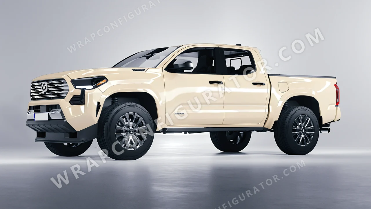 White Toyota Tacoma 2024 wrapped in 3M Gloss Light Ivory G79