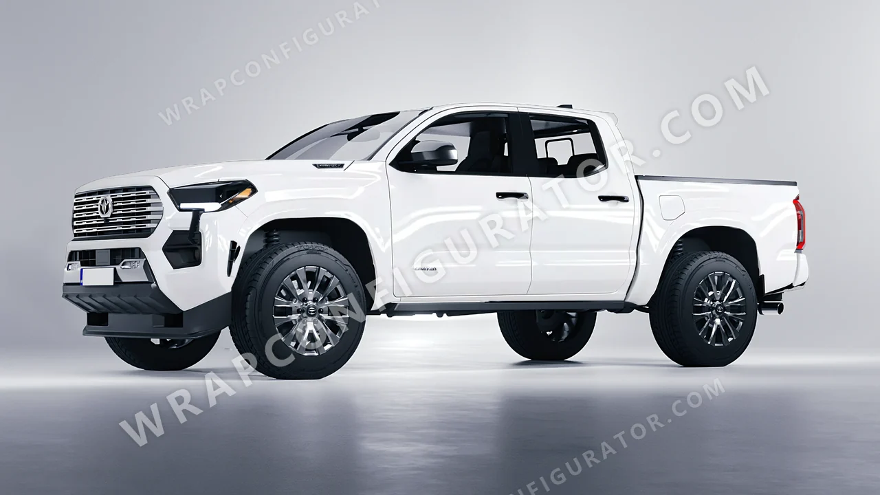 White Toyota Tacoma 2024 wrapped in 3M Gloss White G10