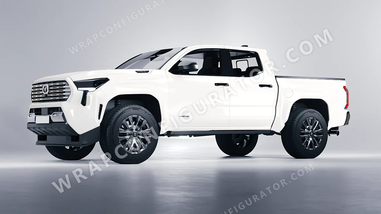 White Toyota Tacoma 2024 wrapped in 3M White HG10