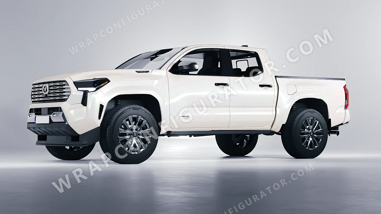 White Toyota Tacoma 2024 wrapped in Avery Dennison Gloss Pearl White Snow SW900-110-S
