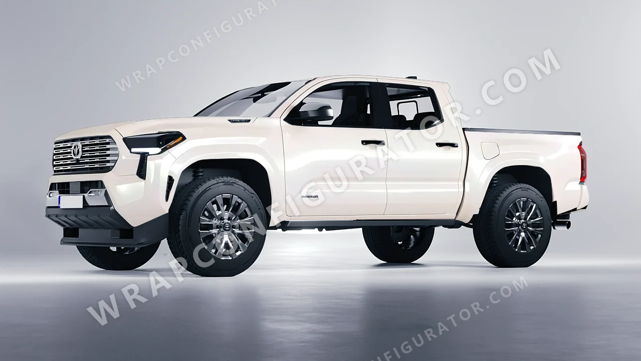 White Toyota Tacoma 2024 wrapped in Avery Dennison Gloss White Pearl SW900-109-S