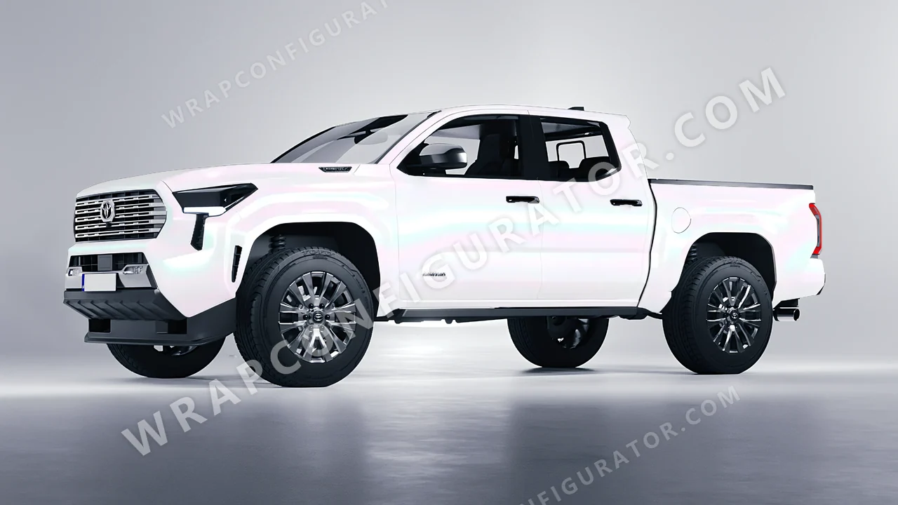 White Toyota Tacoma 2024 wrapped in Colourshield PPF by HyperPro Aurora White SF006M-P