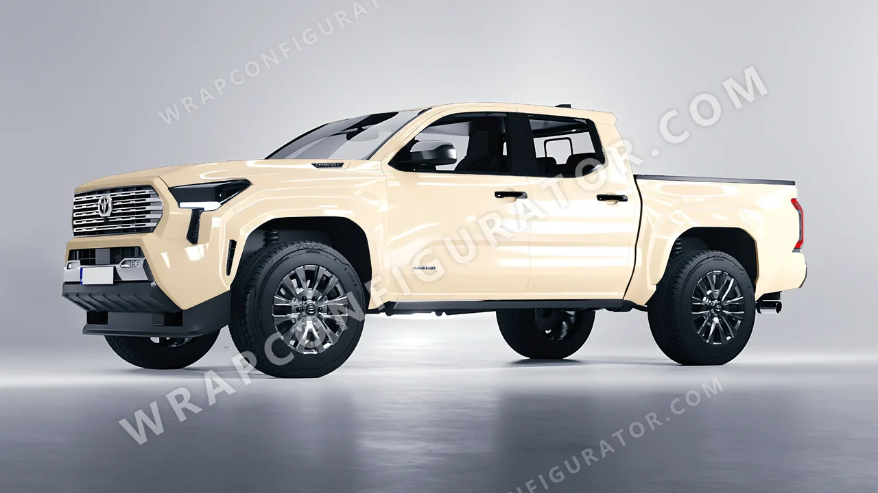 White Toyota Tacoma 2024 wrapped in Colourshield PPF by HyperPro Cream White HGF52-P