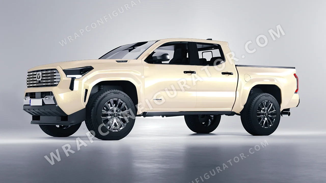 White Toyota Tacoma 2024 wrapped in Colourshield PPF by HyperPro Gold White GAF48-P