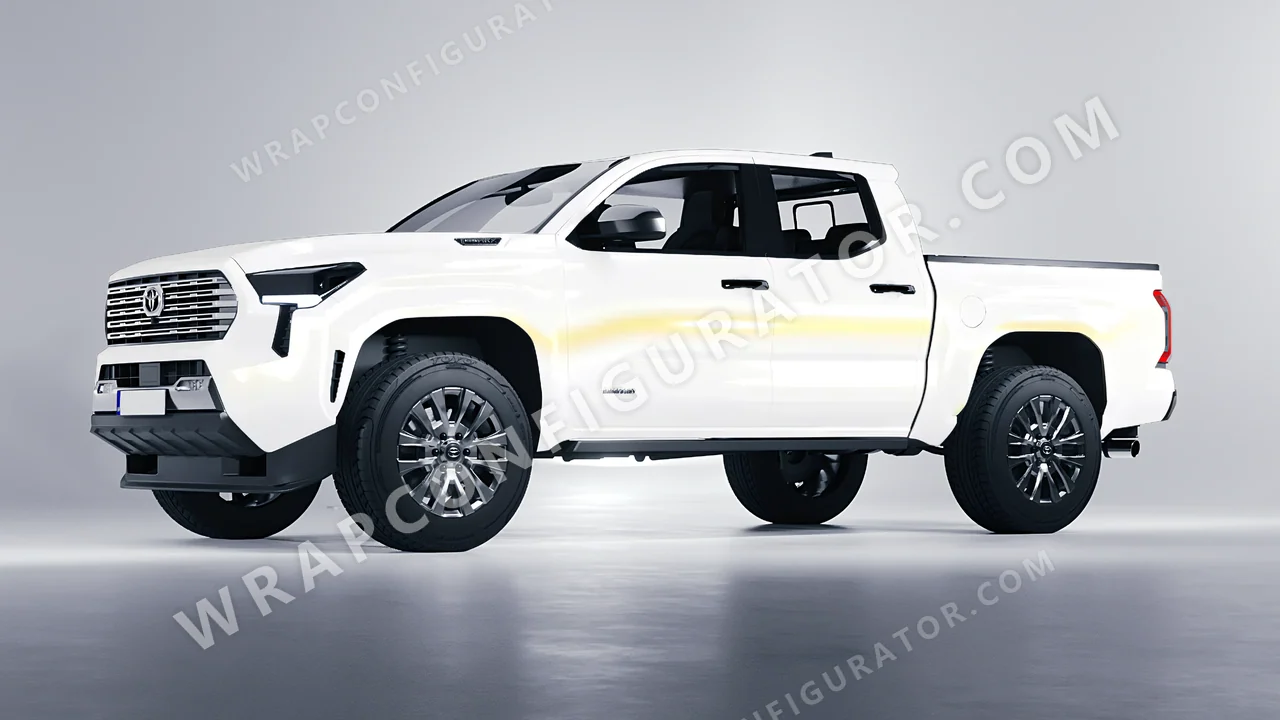 White Toyota Tacoma 2024 wrapped in Colourshield PPF by HyperPro White/Gold SF004-P