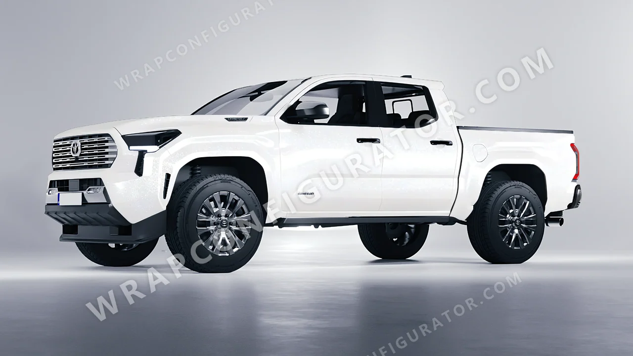 White Toyota Tacoma 2024 wrapped in Inozetek Dynamic PPF Moon White DPPF903