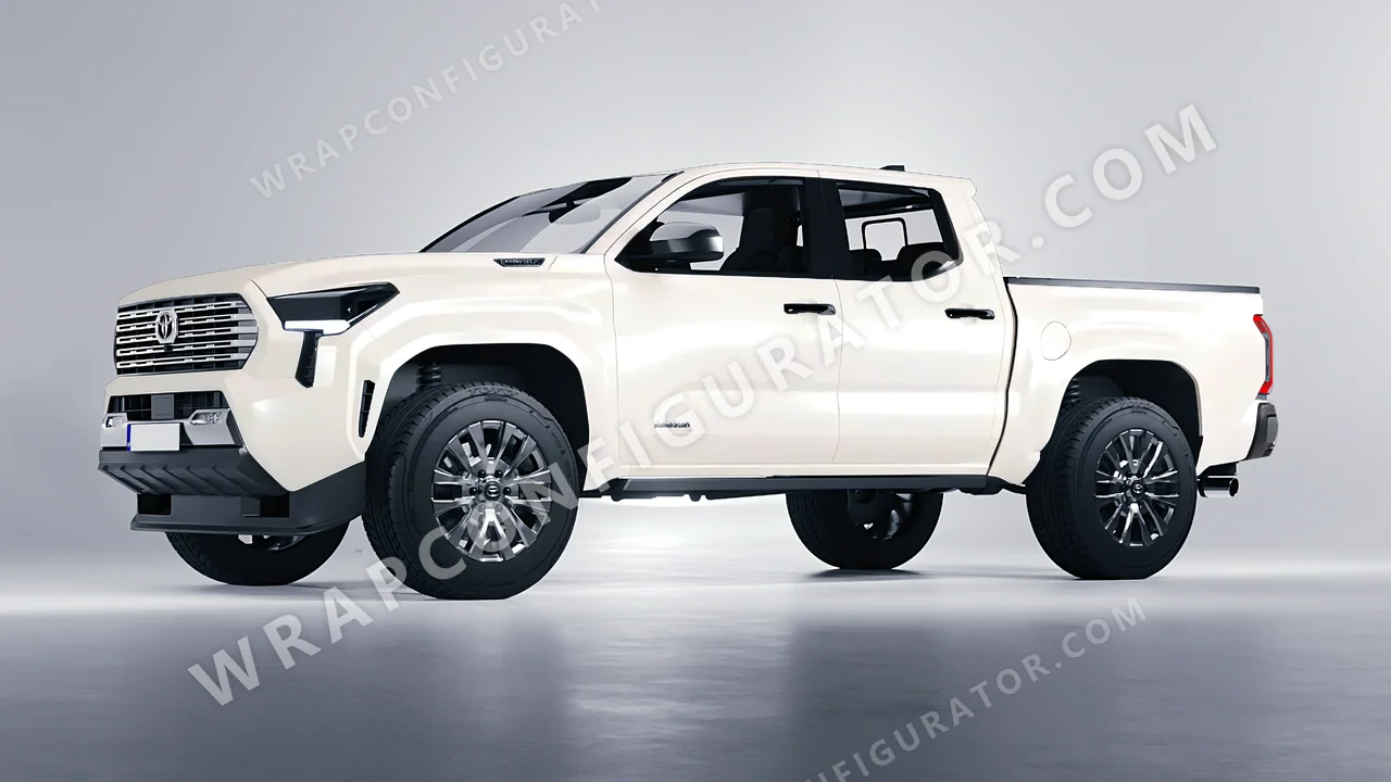White Toyota Tacoma 2024 wrapped in Inozetek Dynamic PPF White DPPF807
