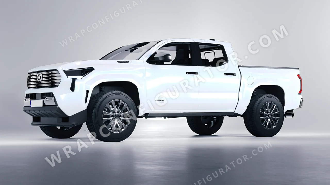 White Toyota Tacoma 2024 wrapped in KPMF Blue White Pearlescent K75484