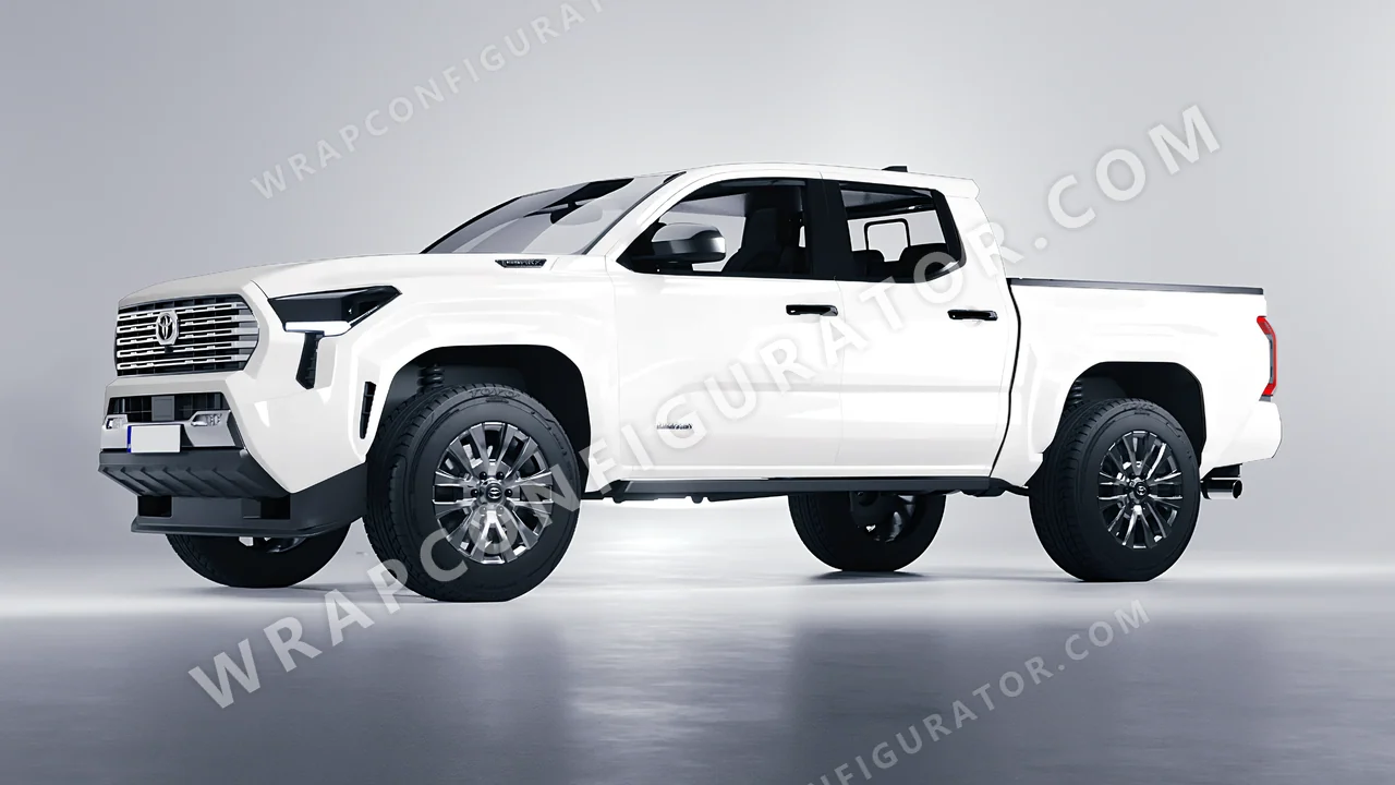 White Toyota Tacoma 2024 wrapped in KPMF Chalk White K75411