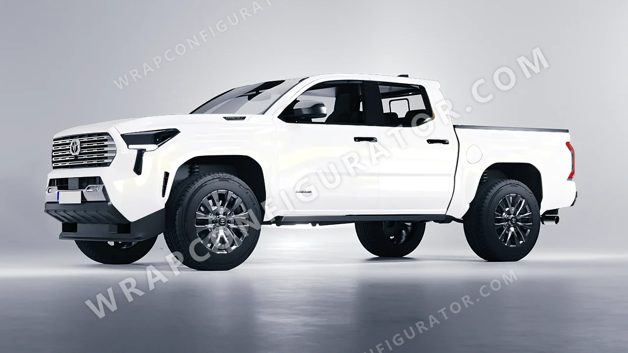 White Toyota Tacoma 2024 wrapped in KPMF Gold White Starlight K75472
