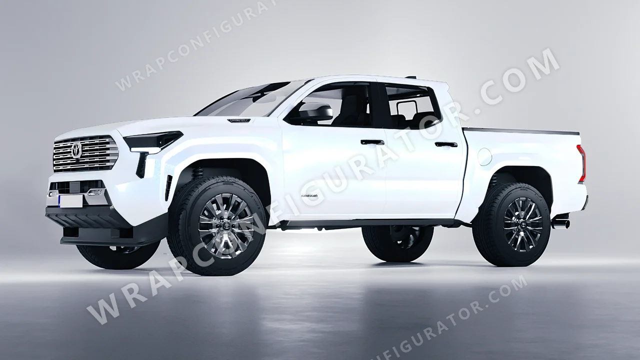 White Toyota Tacoma 2024 wrapped in KPMF Matt Blue White Pearlescent K75584