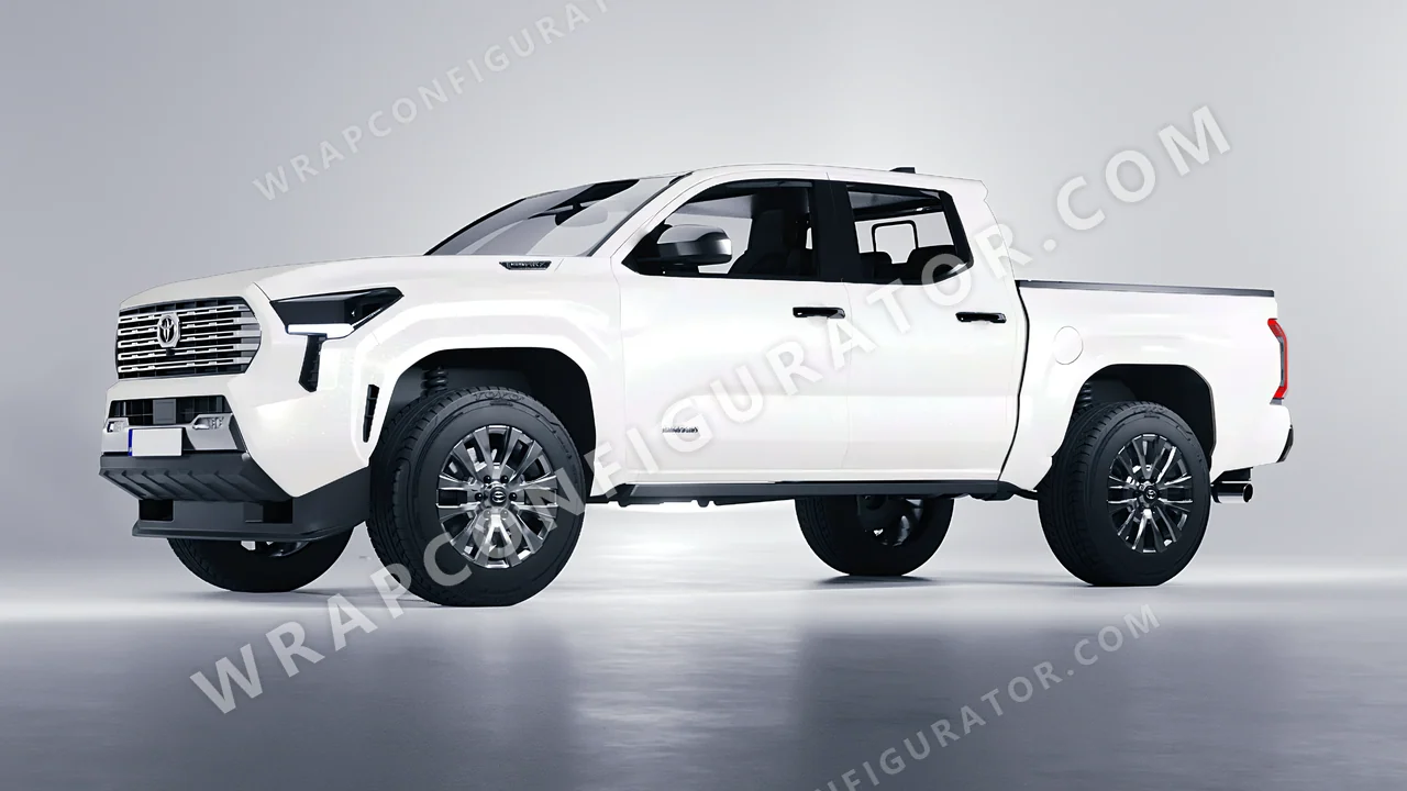 White Toyota Tacoma 2024 wrapped in KPMF Matt Crystalline White K75540