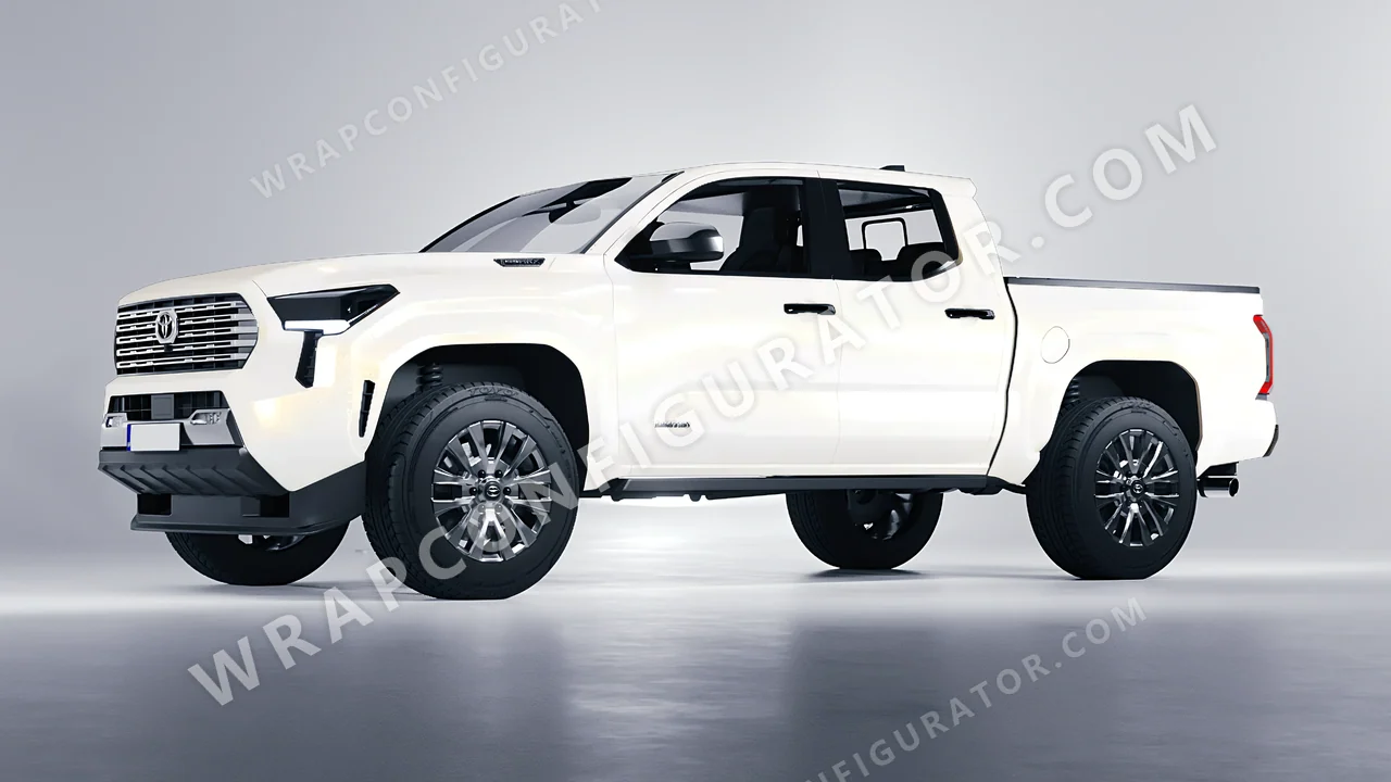 White Toyota Tacoma 2024 wrapped in KPMF Matt Gold White Starlight K75572