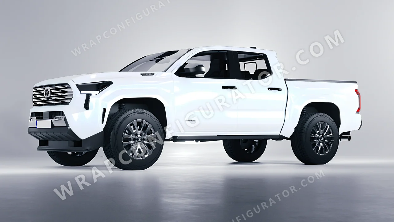White Toyota Tacoma 2024 wrapped in KPMF Pacific Blue White Starlight K75476