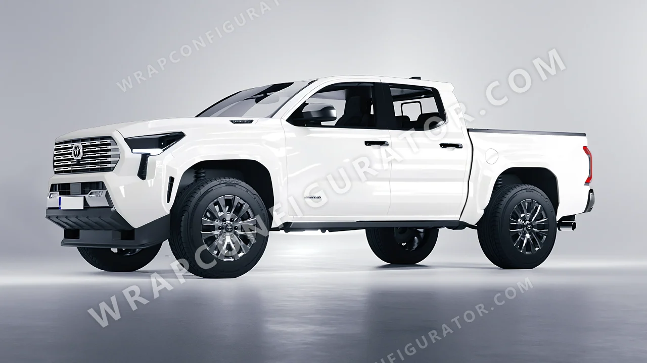 White Toyota Tacoma 2024 wrapped in KPMF Perfect White K75444