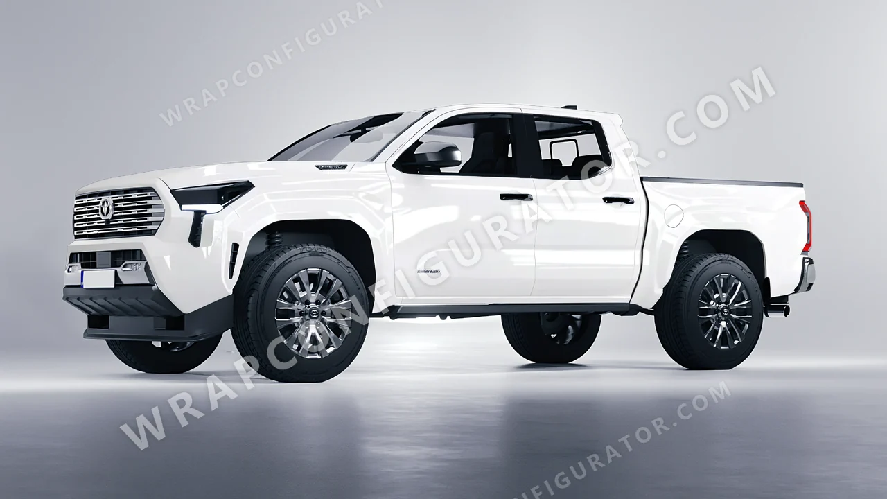 White Toyota Tacoma 2024 wrapped in KPMF White K88011