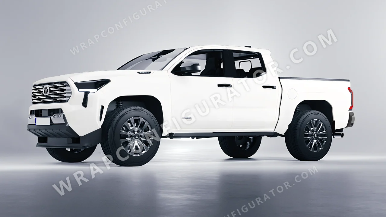 White Toyota Tacoma 2024 wrapped in KPMF White Matt K89011