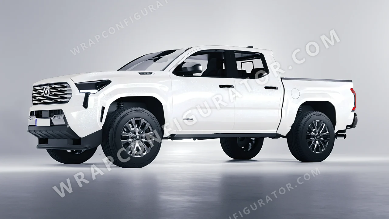 White Toyota Tacoma 2024 wrapped in ORACAL Crystal White 970RA-945G