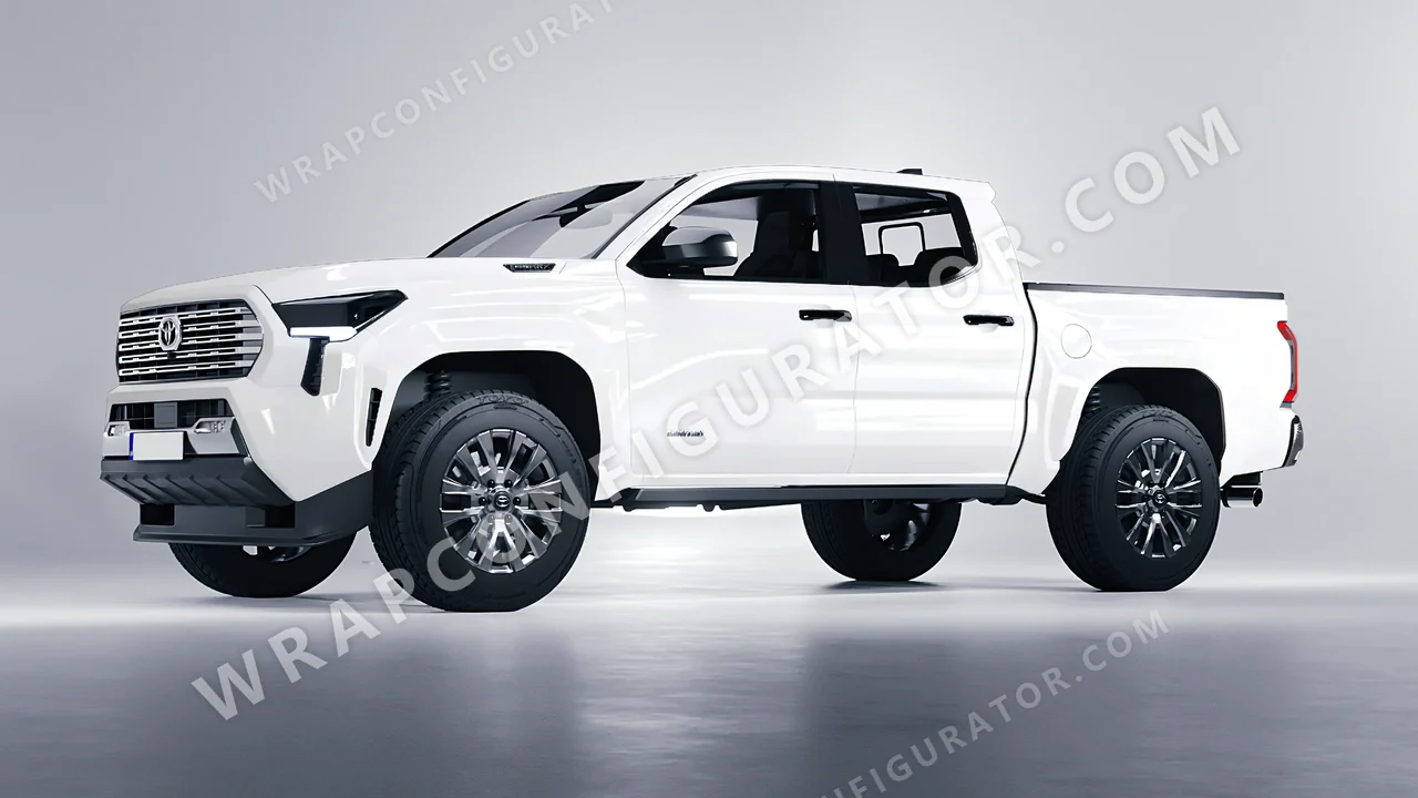 White Toyota Tacoma 2024 wrapped in ORACAL White 970RA-010G