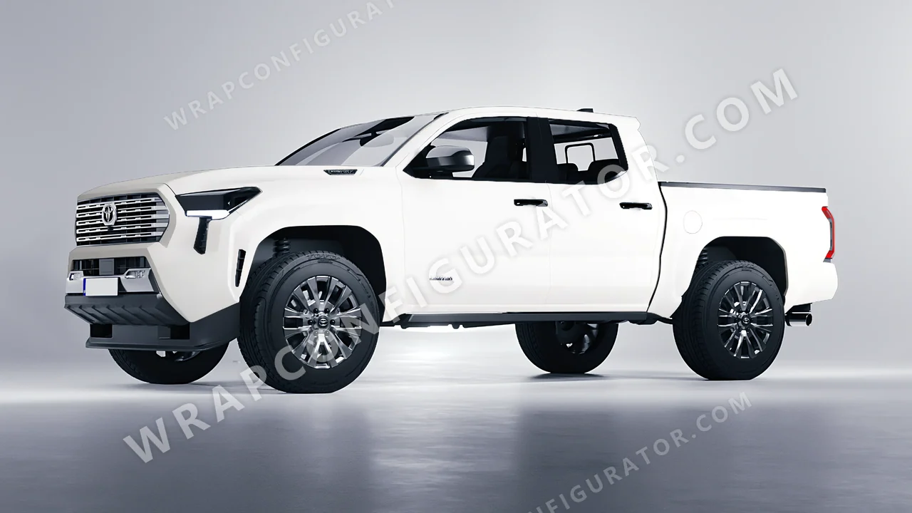 White Toyota Tacoma 2024 wrapped in ORACAL White 970RA-010M
