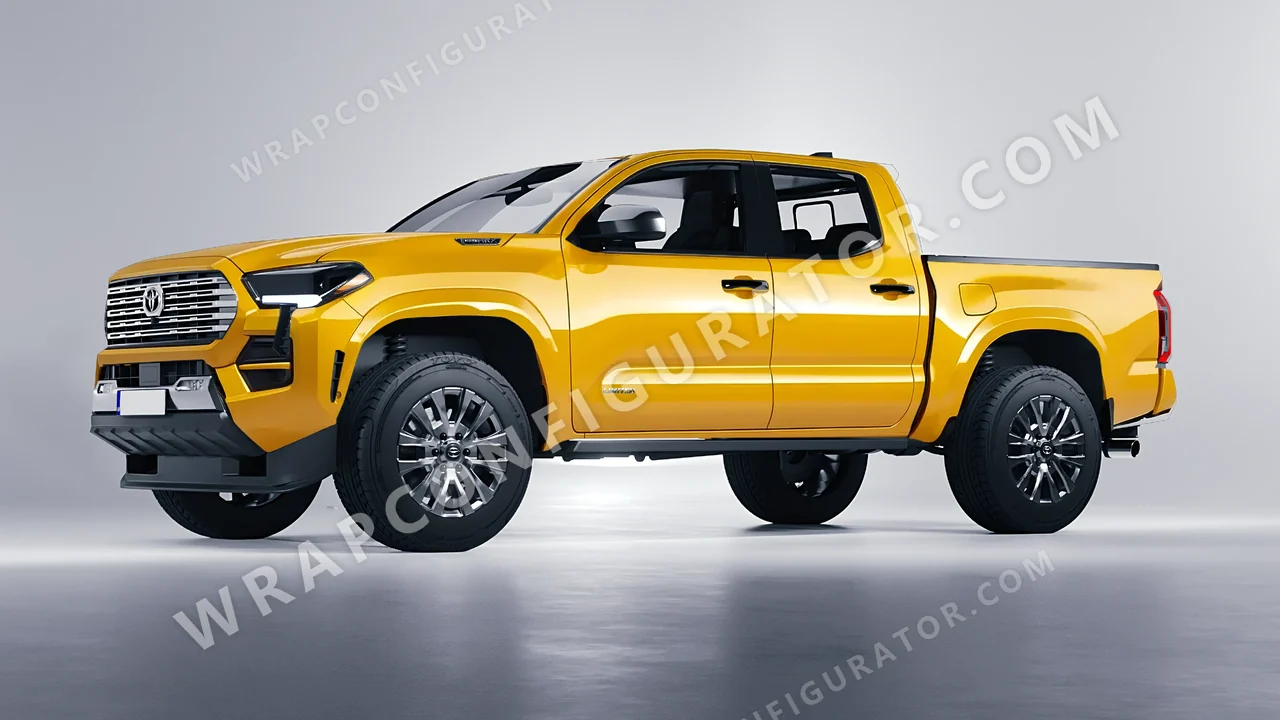 Yellow Toyota Tacoma 2024 wrapped in Avery Dennison Dark Yellow SW900-249-O