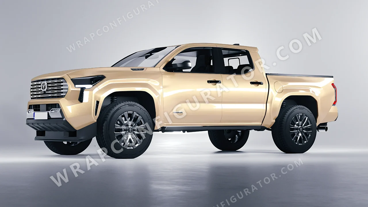 Yellow Toyota Tacoma 2024 wrapped in Colourshield PPF by HyperPro Champagne Gold HGM52-P