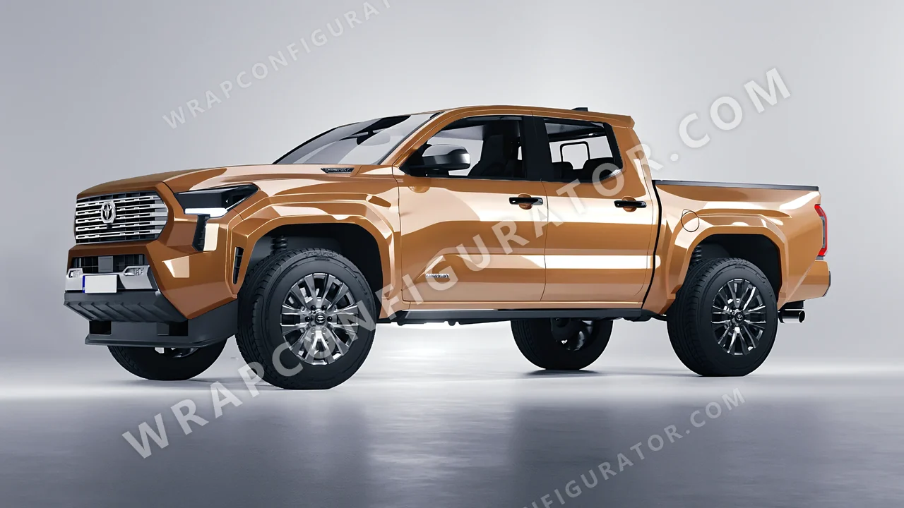 Yellow Toyota Tacoma 2024 wrapped in Colourshield PPF by HyperPro Deep Desert Yellow HGF46D-P