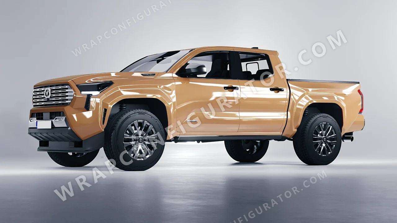 Yellow Toyota Tacoma 2024 wrapped in Colourshield PPF by HyperPro Desert Yellow HGF46-P