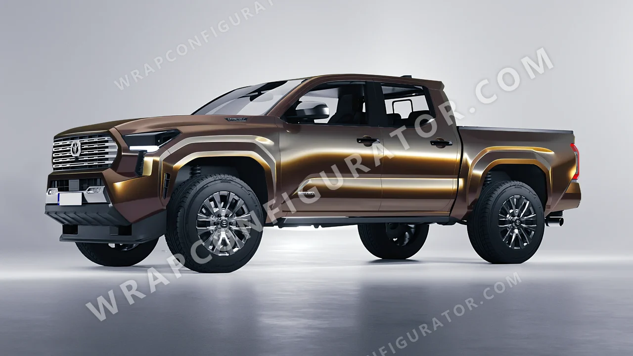Yellow Toyota Tacoma 2024 wrapped in Colourshield PPF by HyperPro Gray Gold CGM13-P