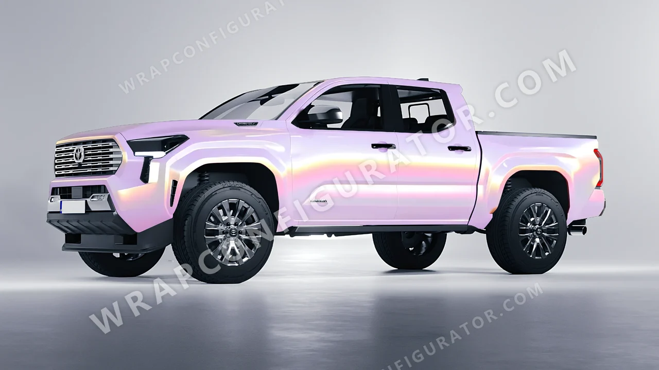 Yellow Toyota Tacoma 2024 wrapped in Colourshield PPF by HyperPro Purple/Pink/Gold CGM20-P