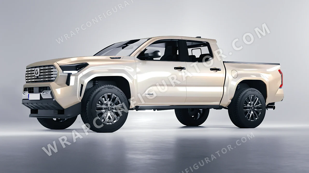 Yellow Toyota Tacoma 2024 wrapped in Inozetek Dynamic PPF Silica Brass DPPF906