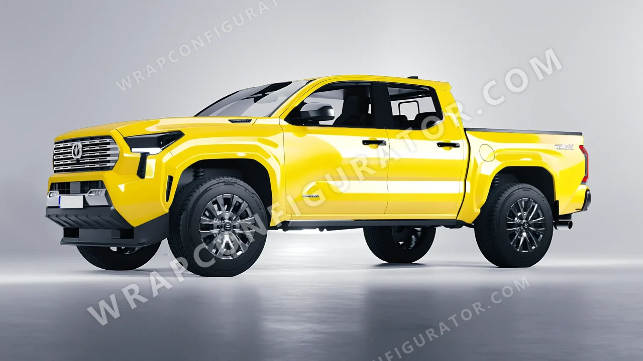 Yellow Toyota Tacoma 2024 wrapped in ORACAL Canary Yellow 970RA-235G