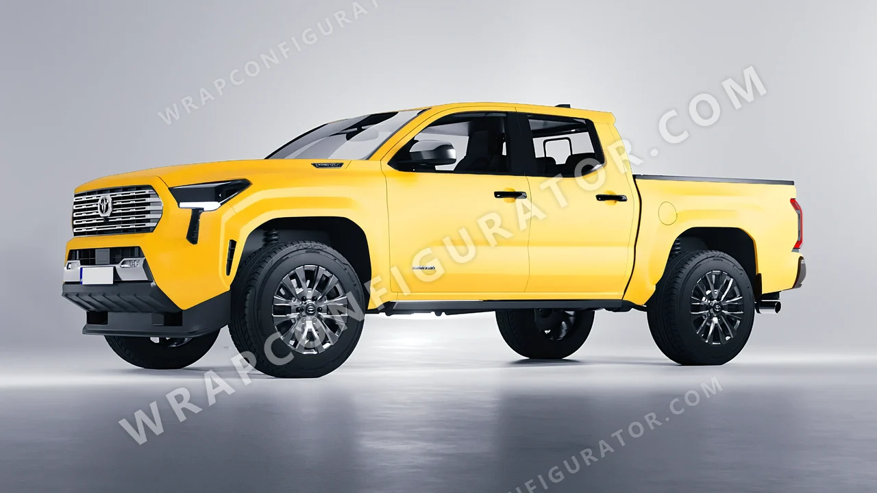 Yellow Toyota Tacoma 2024 wrapped in ORACAL Maize Yellow 970RA-209M