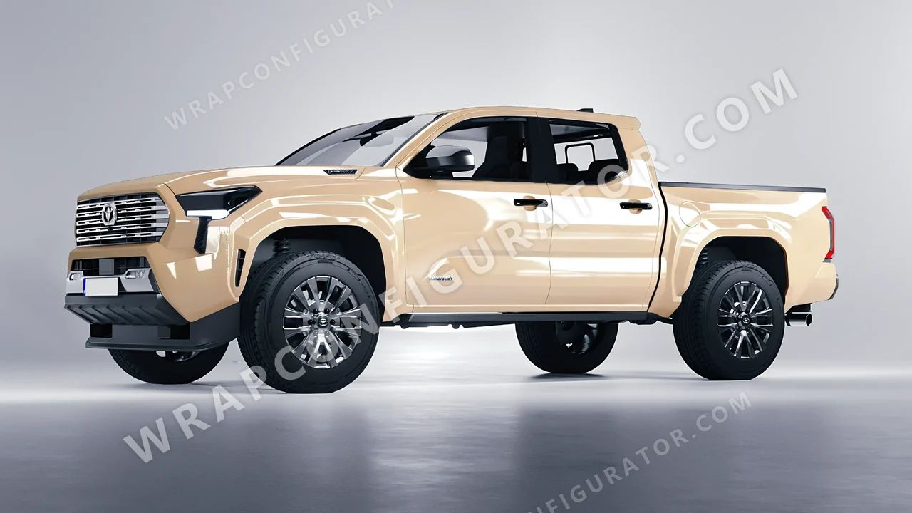 Yellow Toyota Tacoma 2024 wrapped in ORACAL Papyrus 970RA-816G