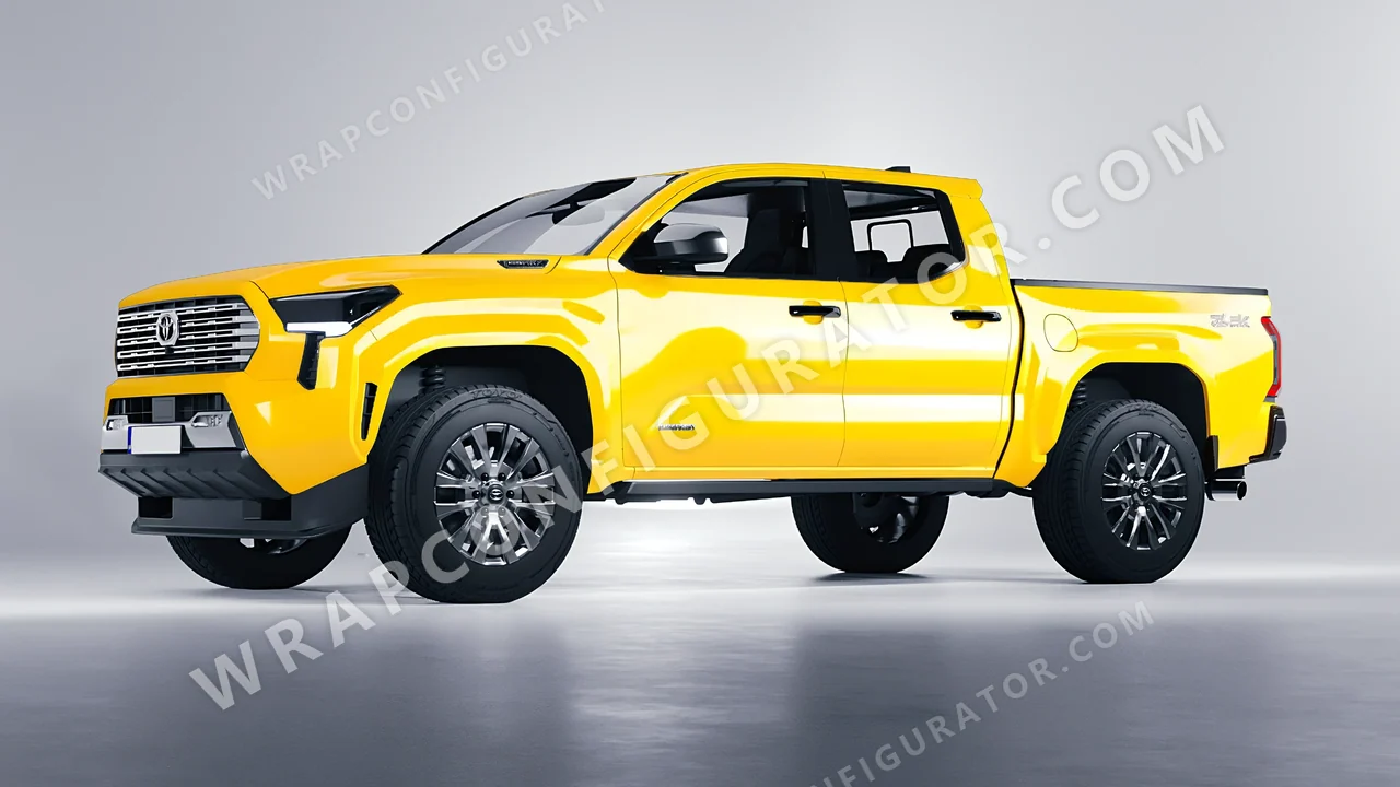 Yellow Toyota Tacoma 2024 wrapped in ORACAL Traffic Yellow 970RA-216G